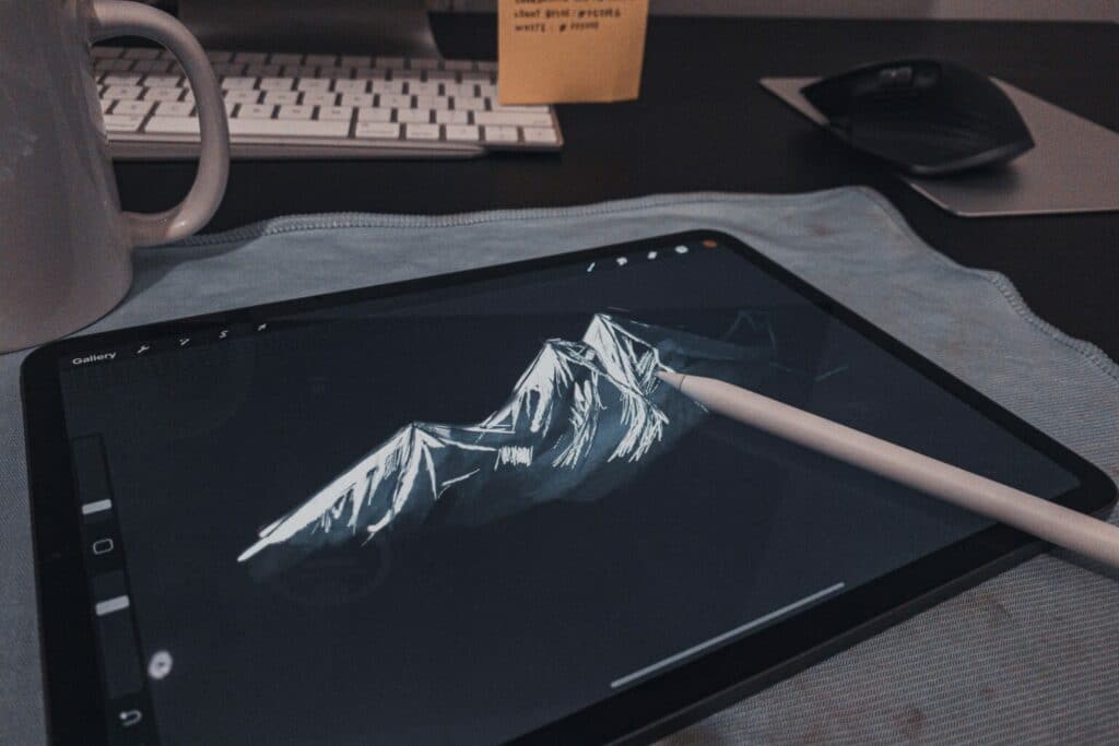 Digital illustration on tablet